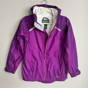 L.L. Bean Kids Rain Jacket Purple Medium